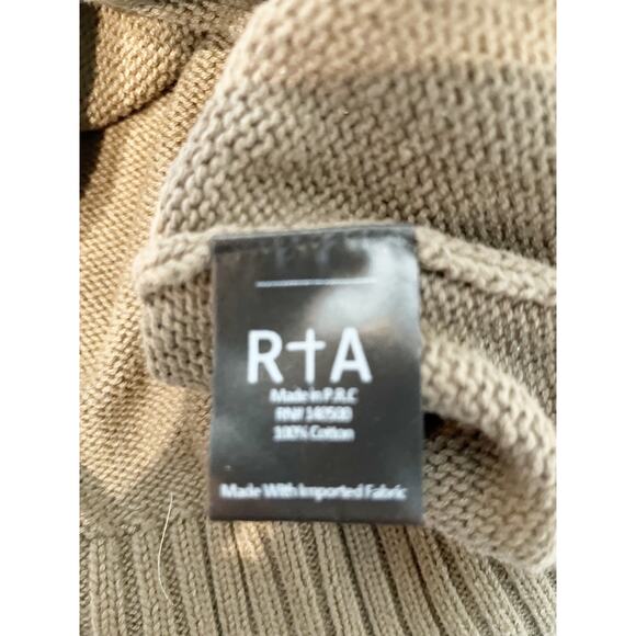 RTA Beckett One Shoulder Asymmetrical Raw Edge Sweater Uno Platoon Green XS - Picture 3 of 7